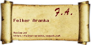 Felker Aranka névjegykártya